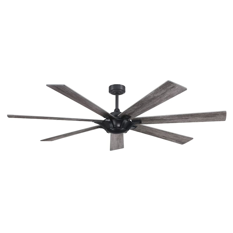 72" Wooden 7-Blade Large Outdoor Industrial DC Ceiling Fan with Remote