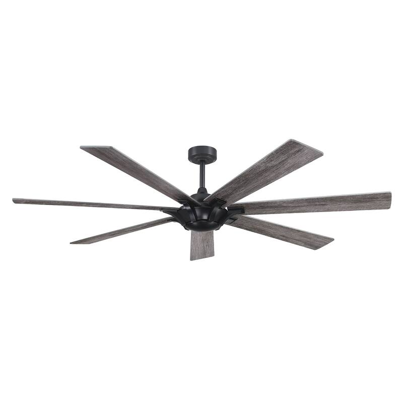 72" Wooden 7-Blade Large Outdoor Industrial DC Ceiling Fan with Remote
