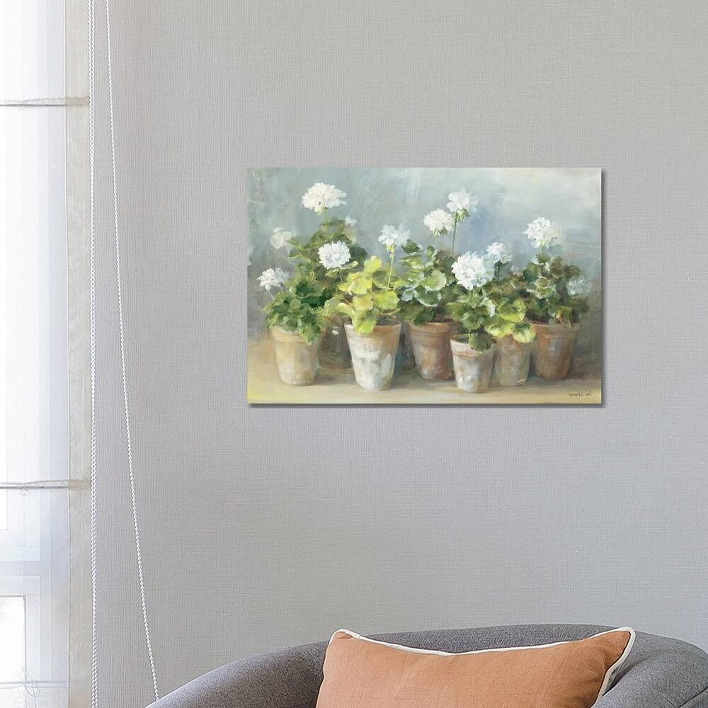 iCanvas "White Geraniums" by Danhui Nai Canvas Print