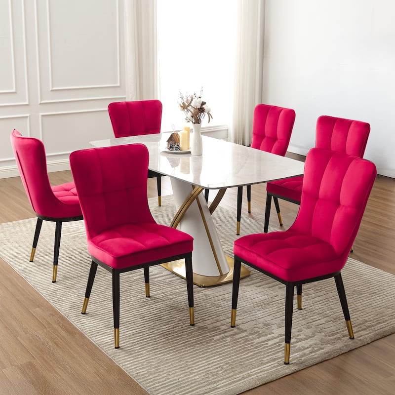 Modern Velvet Upholstered Dining Chairs, Set of 2/4 - 35.8"H x 18.9"W x 23.2"D