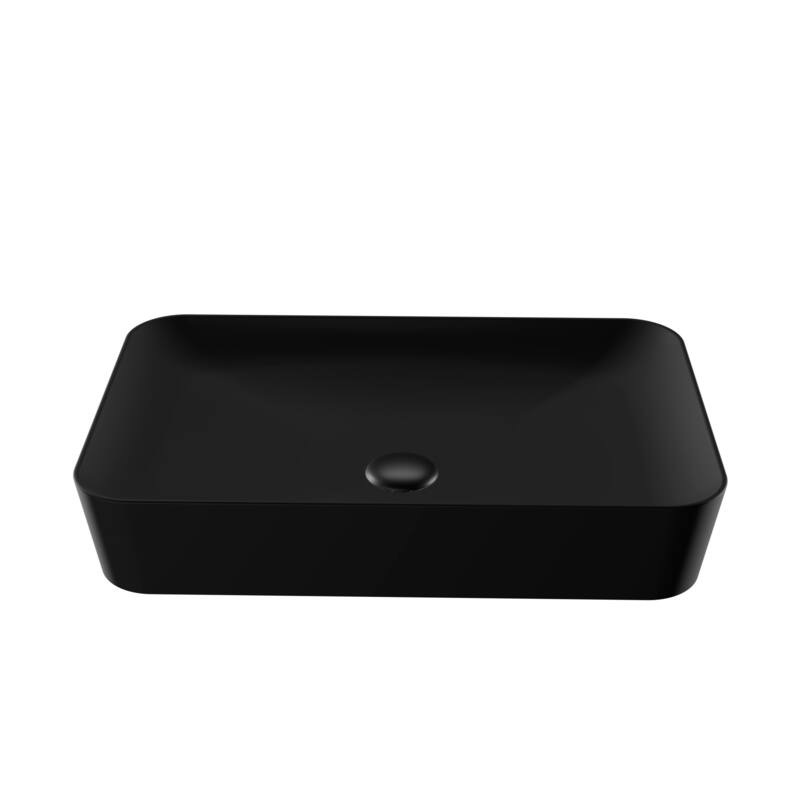 WS Bath Collections Ultra 23-3/5" Vessel Bathroom Sink - Matte Black