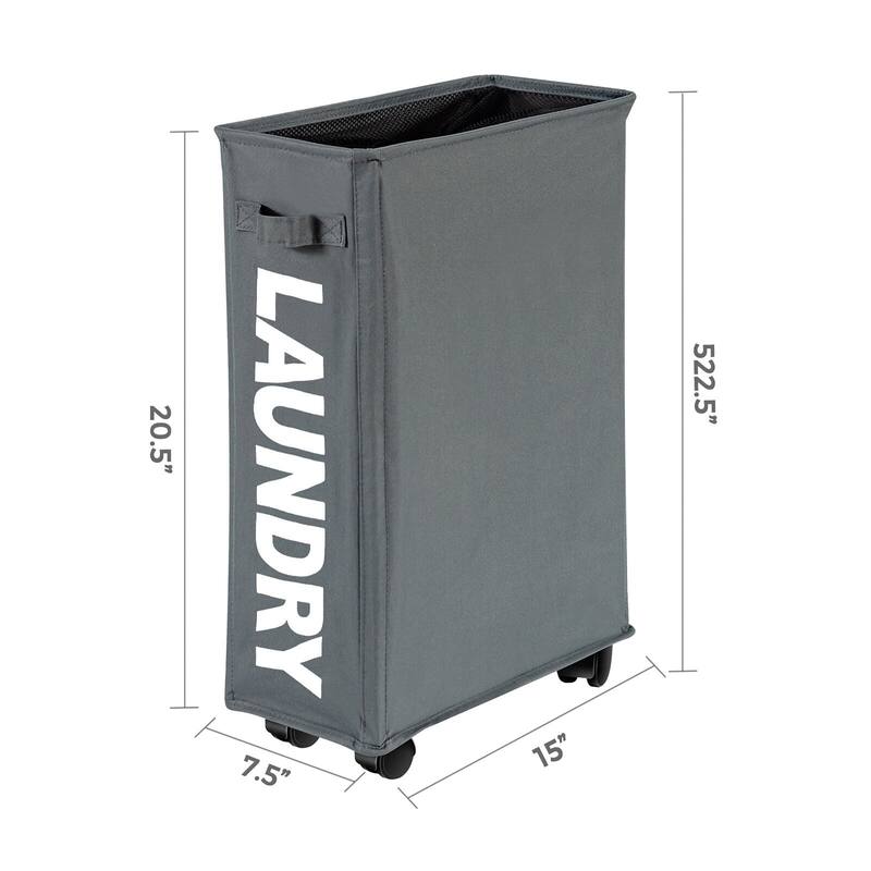 Gymax 21'' Slim Laundry Basket Hamper 10 Gallon Collapsible Waterproof