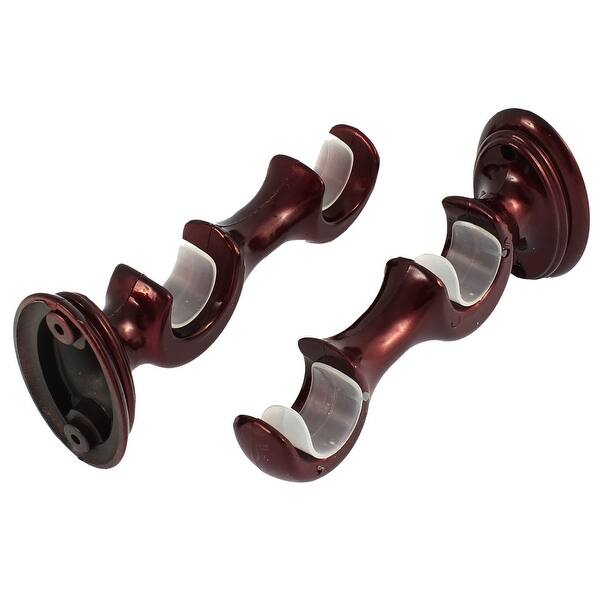 Shop Unique Bargains 2pcs 1 Dia Double Clips Drapery Curtain Rod