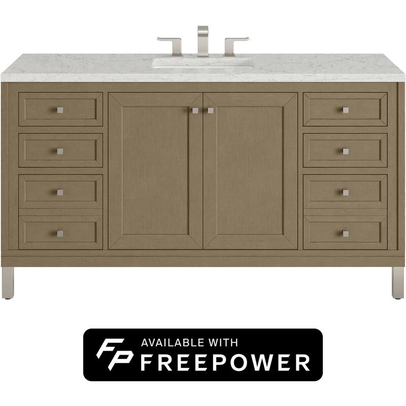 James Martin Vanities 503-V60S-FEJP Chicago 60" Free Standing Single - Walnut Whisper