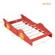 preview thumbnail 8 of 10, Twin Size Race Car Bed with Safety Rails and Sturdy Slats - Fun for Kids