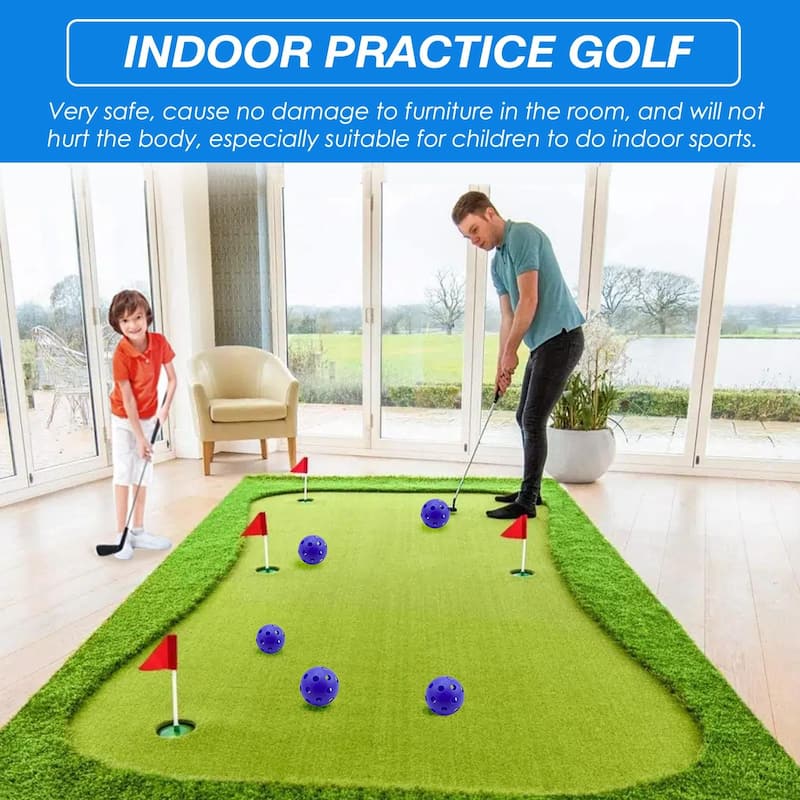 GSE™ 12-Pack Indoor/Outdoor Plastic Hollow Practice Golf Balls, Airflow Training Golf Balls