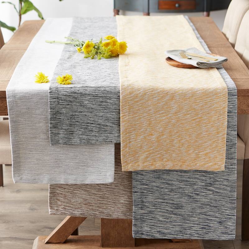 Tonal Recycled Cotton Slubby Rib Table Runner