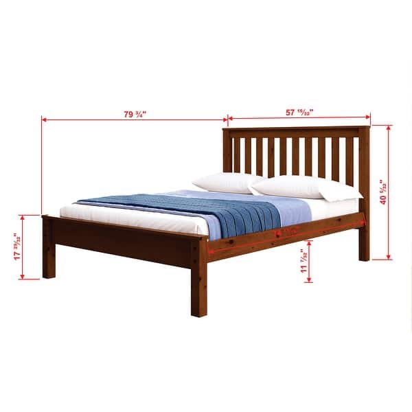 dimension image slide 2 of 4, Donco Kids Full Size Contempo Bed with Dual Under Bed Drawers