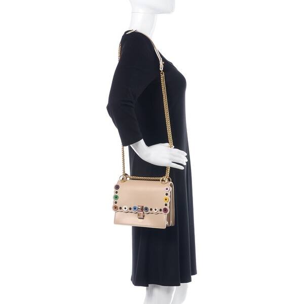 Shop Fendi Womens Kan I Beige Multi Color Flowers Soft Leather