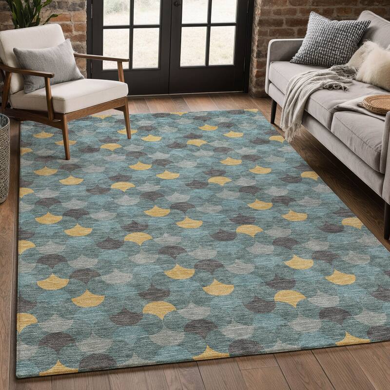 Machine Washable Indoor/ Outdoor Modern Osage Chantille Rug