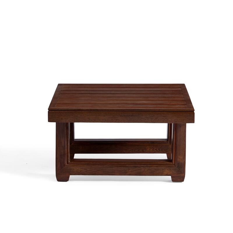 3-Piece Teak Wood Chair Outdoor Patio Conversation Set with Table