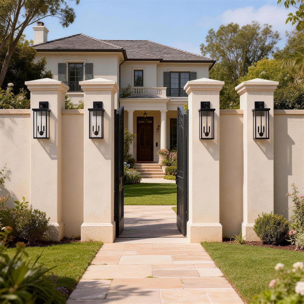 4 Pack Clear Glass Outdoor Lighting Wall Sconce