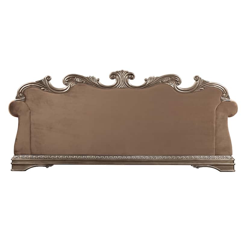 Keplinger Antique Silver Button-Tufted Backrest Sofa