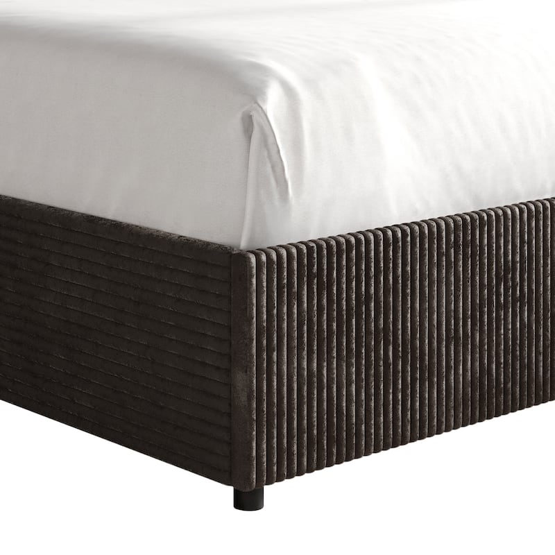 CraftPorch Luxury Wingback Platform Lift Up Storage Bed