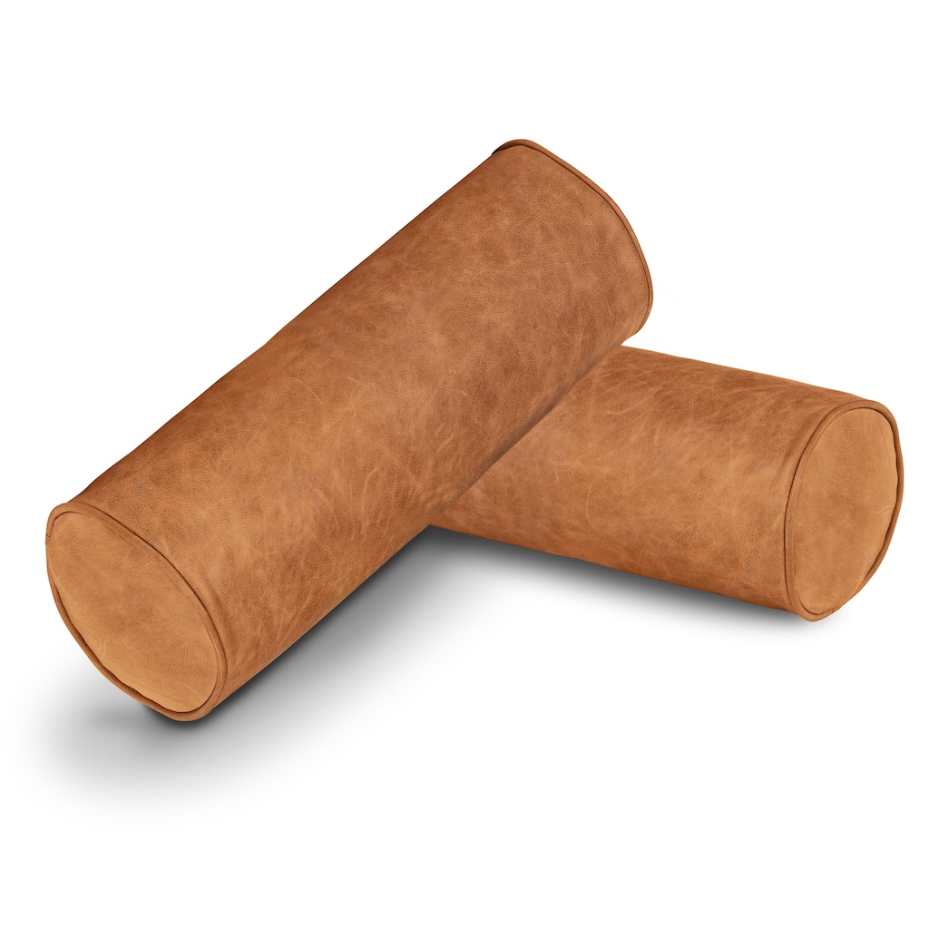 Poly and Bark Napa Leather Bolster Pillow (Set of 2)