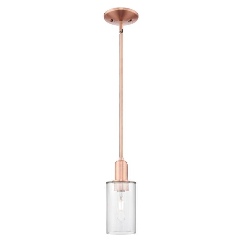 Innovations Lighting Endless Possibilities Arcadia - Clymer - 1 Light 4" Stem Hung Mini Pendant - Clear/Antique Copper