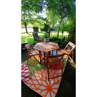 Safavieh Kerman Finish Brown Acacia Wood 5-piece Outdoor Dining Table Set