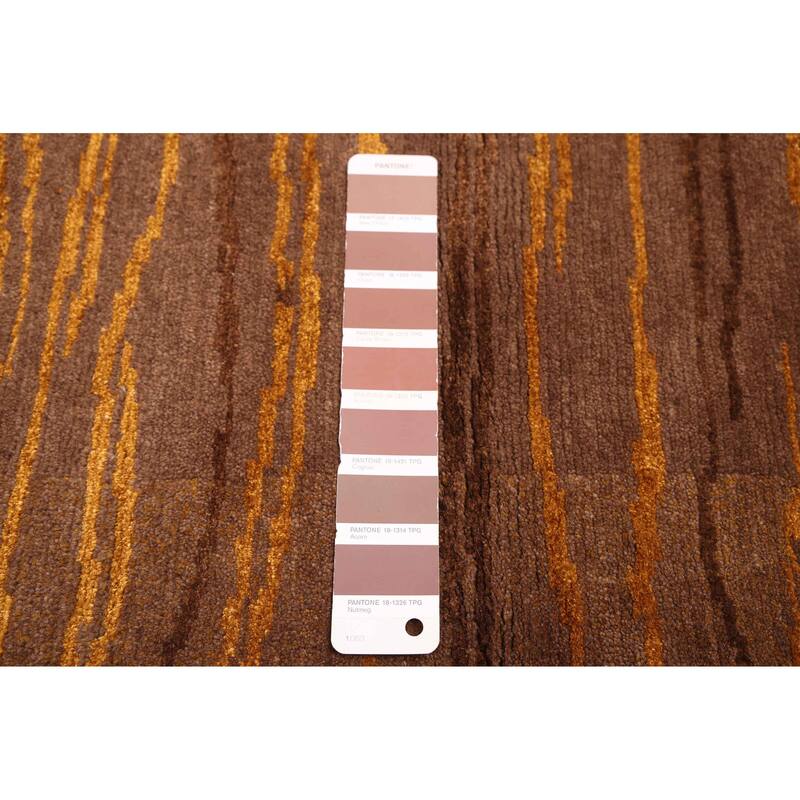 ECARPETGALLERY Hand-knotted Opulence Brown Silk, Wool Rug - 5'1 x 8'0