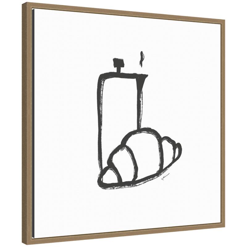 Kate and Laurel Breakfast Club No. 2 by Gabrielly Guedes Framed Canvas Wall Art Print - 22x22 - Gold