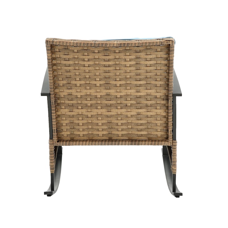 3pcs Rocking Rattan Set Wholesale Leisure Chair Outdoor Rattan Rocking Chair Set