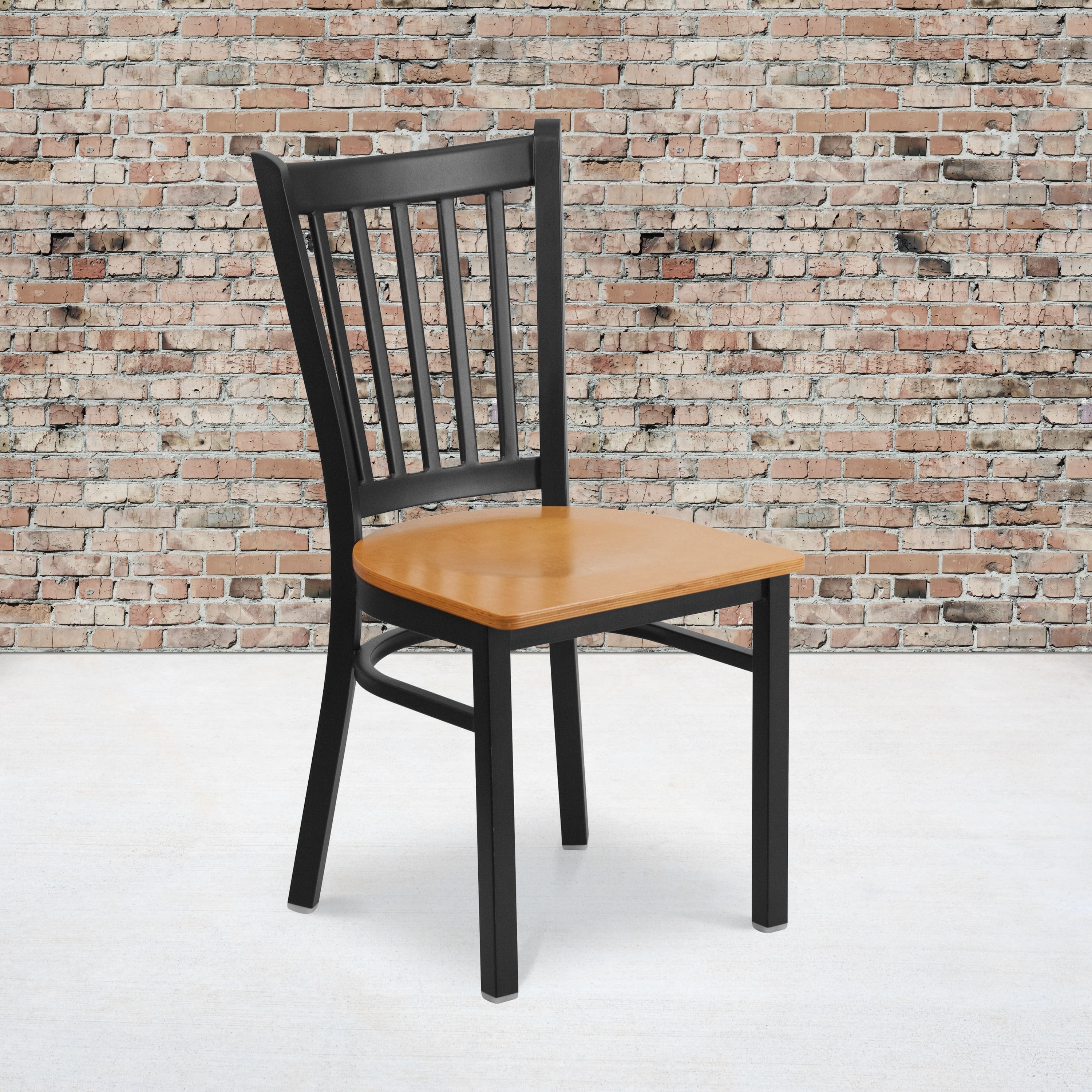 Option natural wood seat/black metal frame