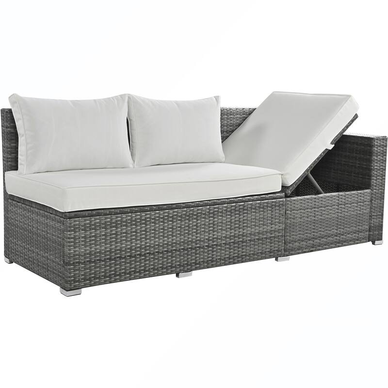 6PCS PE Rattan Sofa Set With Storage Box
