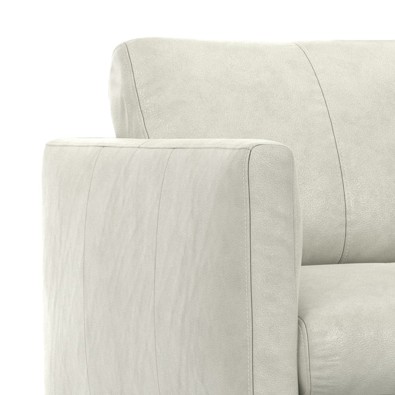 WYNDENHALL Danbury 60 inch Wide Genuine Leather Loveseat Sofa