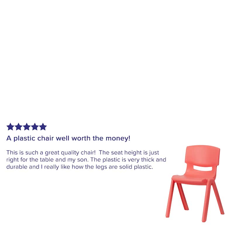4 Pack Plastic Stackable K-2 School Chair with 13.25"H Seat