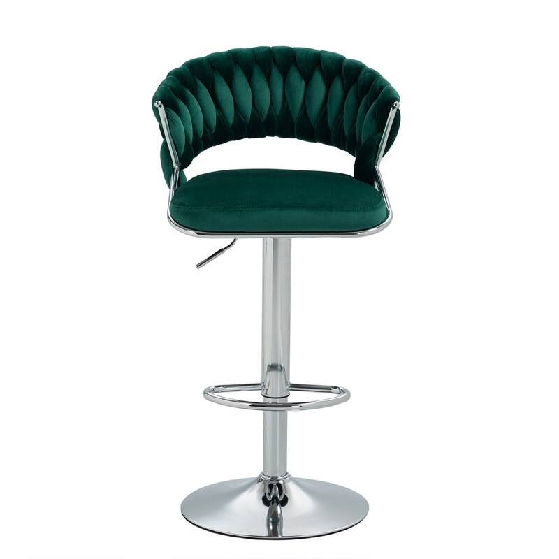 Modern Velvet Counter Bar Stools with Backs(Set of 4)