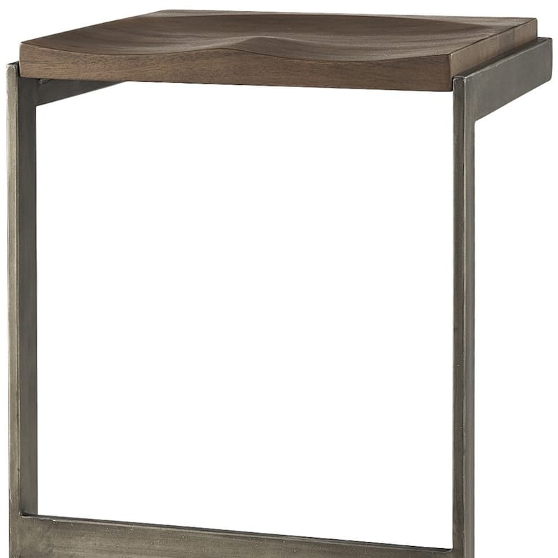 30” High Contemporary Bar Stool with Backless Wood Seat and Metal Legs for Dining Room - 30”H x 17”W x 18”D
