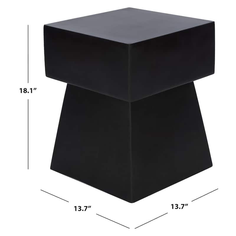 SAFAVIEH Outdoor Rukiye Concrete Indoor/Outdoor Accent Table - 13.7" W x 13.7" L x 18.1" H - 14Wx14Dx18H