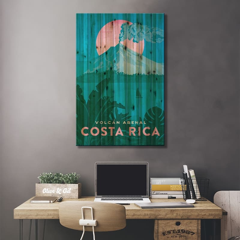 Costa Rica-Arenal Print On Wood by Missy Ames - Multi-Color