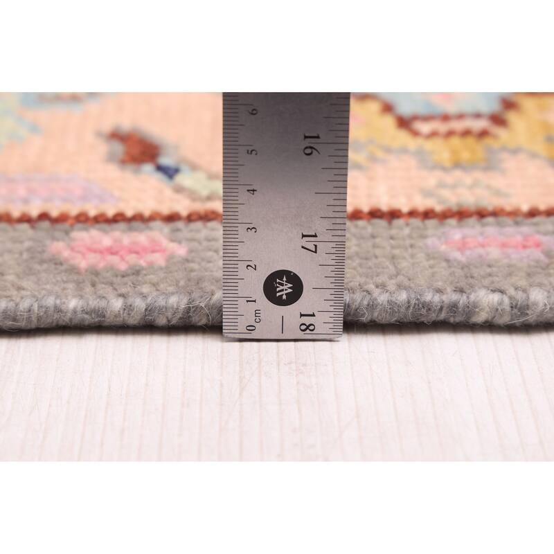 ECARPETGALLERY Hand-knotted Modern Oushak Dark Grey Wool Rug - 3'0 x 4'11