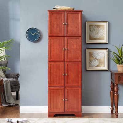 72.4" Tall Storage Cabinet Tall Storage Cabinet with 8 Doors and 4 Shelves ,Bookshelf