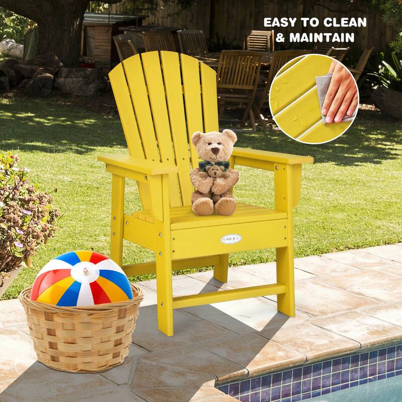 Gymax Set of 2 Kids Patio Adirondack Chair Armchair Weather Resistance
