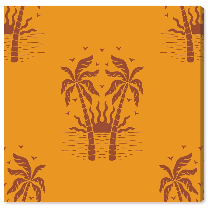 Wynwood Studio Canvas Floral and Botanical Pumkin Palm Paradise Orange Modern & Contemporary Wall Art Canvas Print - 20 x 20