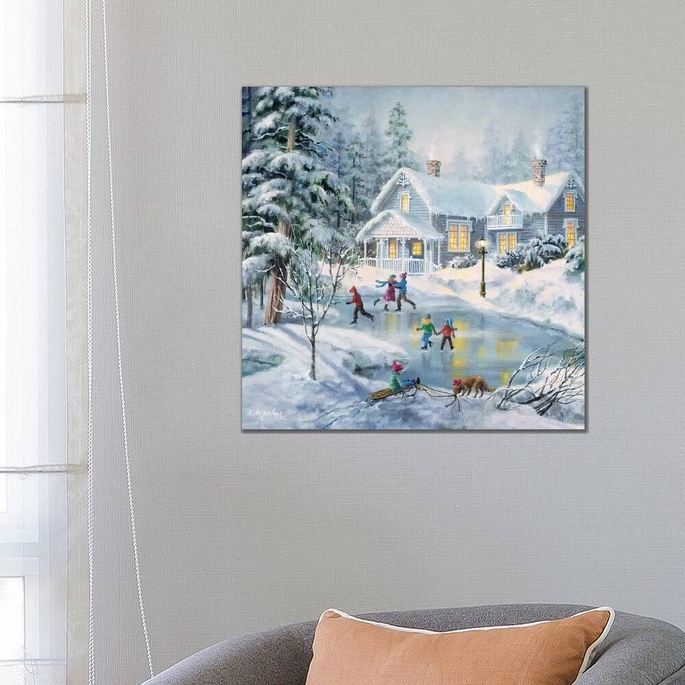 iCanvas "A Fine Winter's Eve" by Nicky Boehme Canvas Print