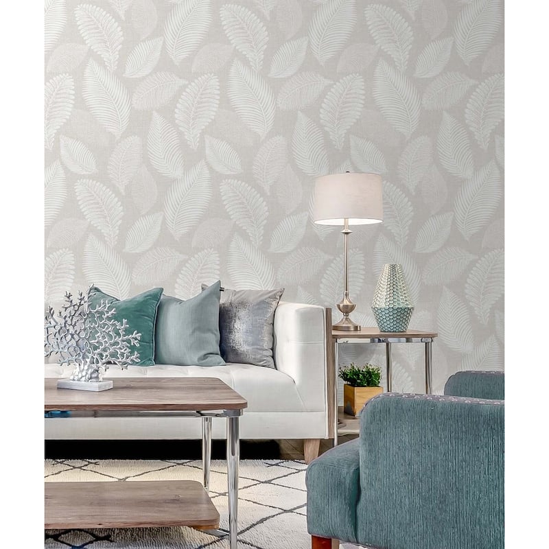 Seabrook Designs Tossed Leaves Nonwoven Unpasted Wallpaper