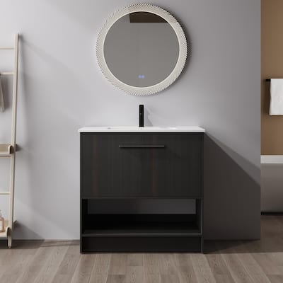 ARTCHIRLY 30/36 Inch Bathroom Vanity with Sink, Freestanding Bathroom Vanity with Soft Close Doors and Shelf