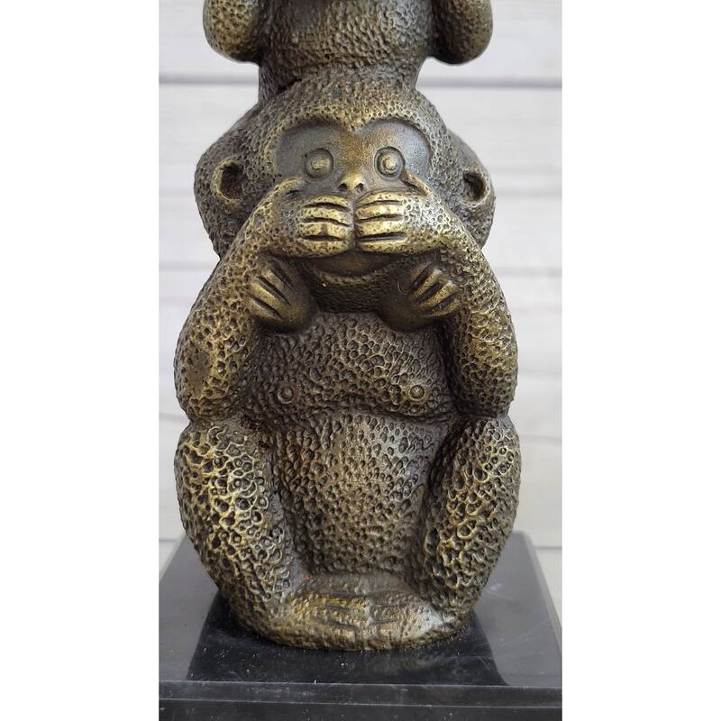 Vienna Bronze Monkey 3 Monkeys Trophy Collector Sculpture Hot Cast Figurine Sale
