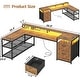 preview thumbnail 24 of 36, 67" L Gaming Shaped Desk Storage Shelves Power Outlet 2 Drawers