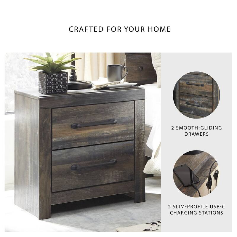 Drystan Two Drawer Casual Night Stand
