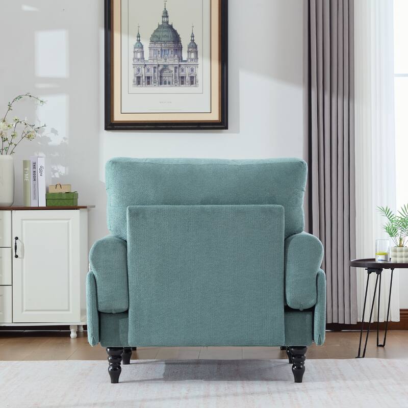 Modern Minimalist Chenille Fabric Chaise Lounge Recliner Single Sofa Living Room Bedroom