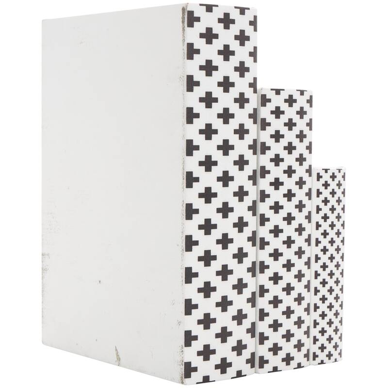 Faux Leather or Linen Fabric Book Storage Box - Set of 3 White, Beige, Black, Red or Light Gray - Roche River Decor