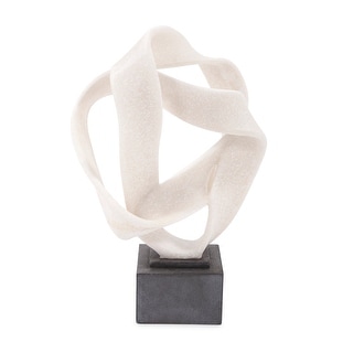 Allan Andrews Abstract Intertwining Off White Sculpture on Charcoal Base - 16.75"H 11.5"W