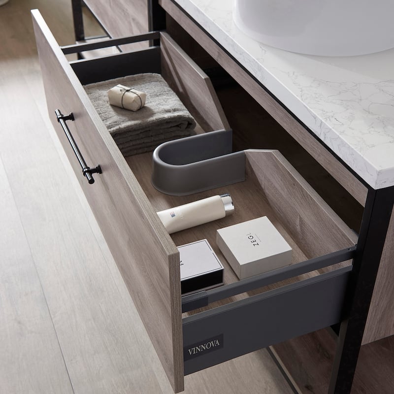 Murcia 84" Vanity with Countertop and vessel sink With Mirror