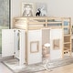 preview thumbnail 11 of 10, Wood Twin Size Loft Bed with Built-in Storage Wardrobe and 2 Windows