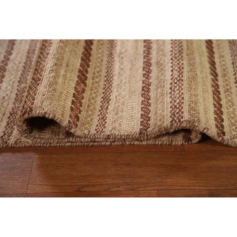 Striped Gabbeh Kashkoli Modern Wool Area Rug Hand-knotted Carpet - 6'7" x 10'0"