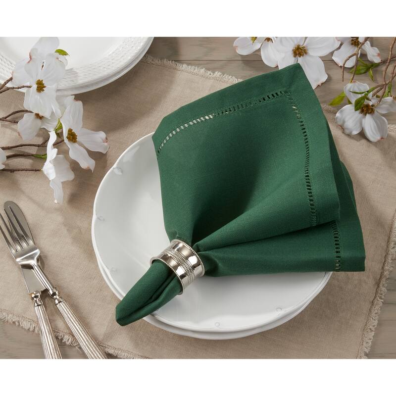 Classic Hemstitch Border Cocktail Napkin (Set of 12)