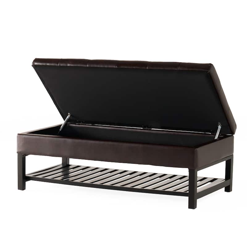Miriam Wood Storage Ottoman Bench by Christopher Knight Home